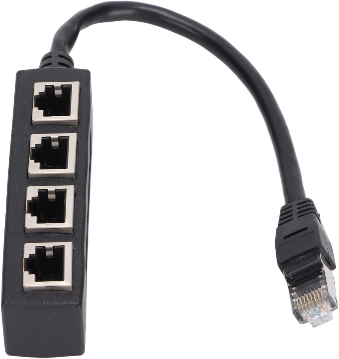 Splitter Adapter, Ethernet Splitter 1 Tot 4 Netwerk Adapter CAT 7 LAN Splitter Ethernet Socket Connector Adapter Kabel