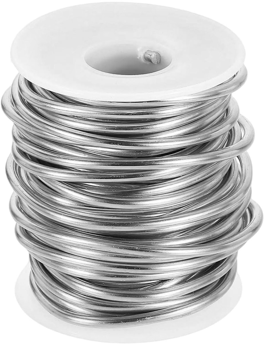 Draad, 9 gauge, 3,0 mm, flexibel, flexibel, geanodiseerd, metaal, sieraden, modelleerdraad voor sieraden, modelleren, knutselen, doe-het-zelf, lichtzilver
