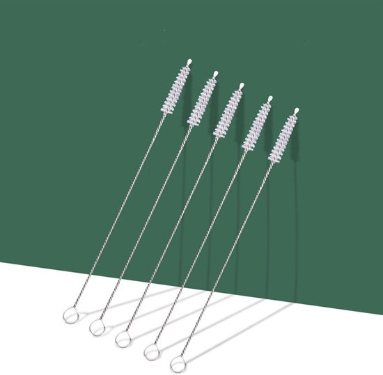 15 stuks rietjesreinigingsborstels, roestvrij staal, stroborstel, reageerbuisborstel, rietreinigingsnippel, flessenborstel — afbeelding 3