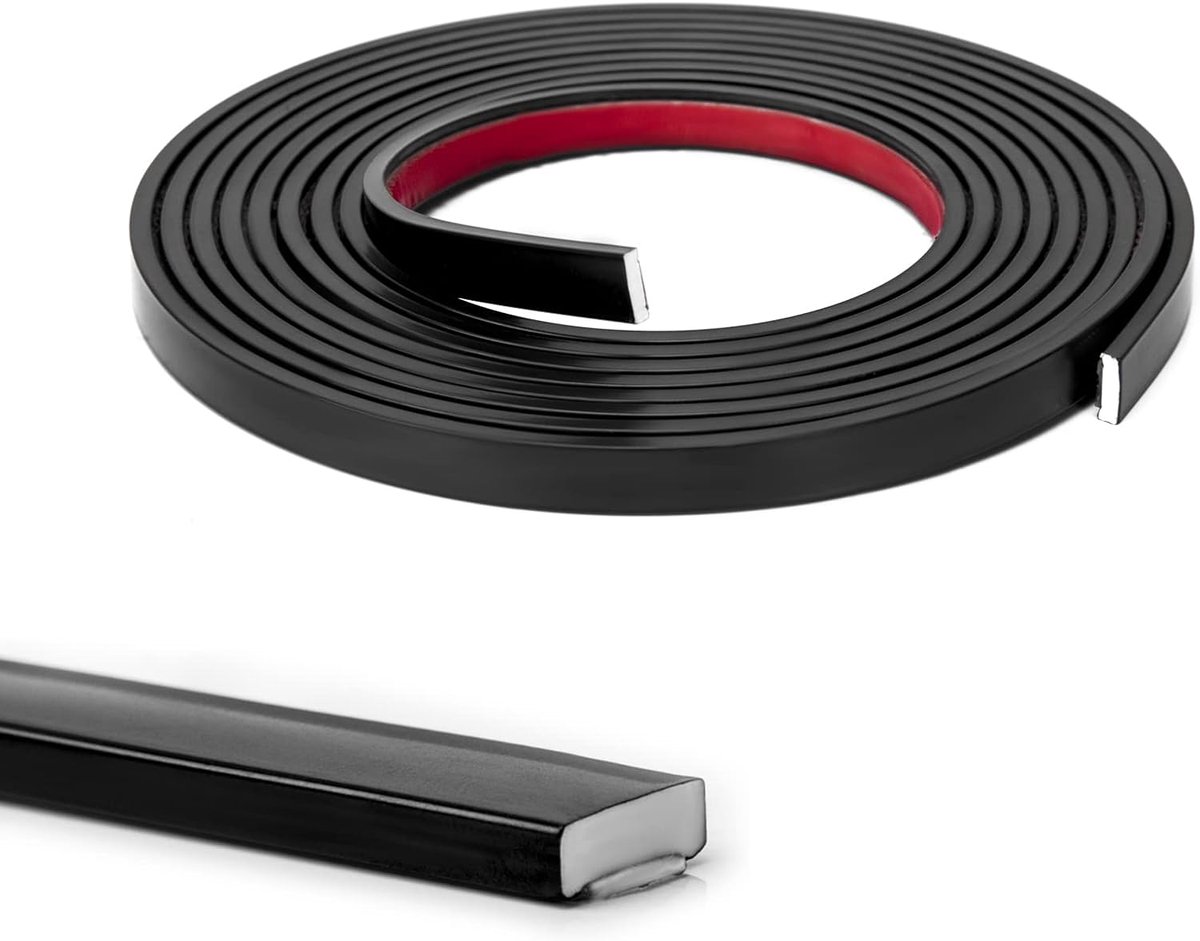 Flexibele vinyllijst van 3m Peel and Stick voor wandtegelranden, keukenachterwand, spiegelframe in Zwart