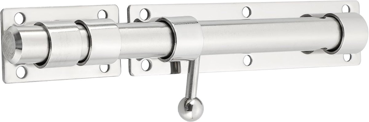 Deurgrendel Veiligheid Deurslot Deurvergrendeling met hangslot gat, zware SUS304 roestvrij staal, Geborsteld, 230 mm lengte, EMS9200-LS | Slotgrendel poortgrendel afsluitbare grendel voor poort, raam, hek