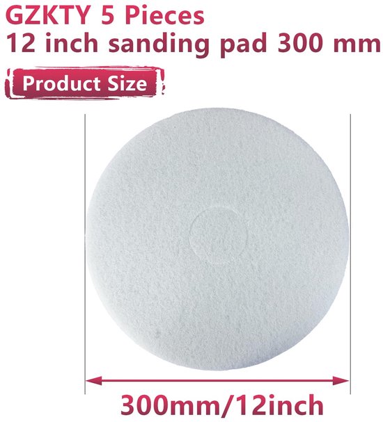 5 stuks, 300 mm (25 mm dik, zacht, wit), voor naald-fix-schuurzuigmachine, slijpmachine, vloerreinigingsmachine — afbeelding 3