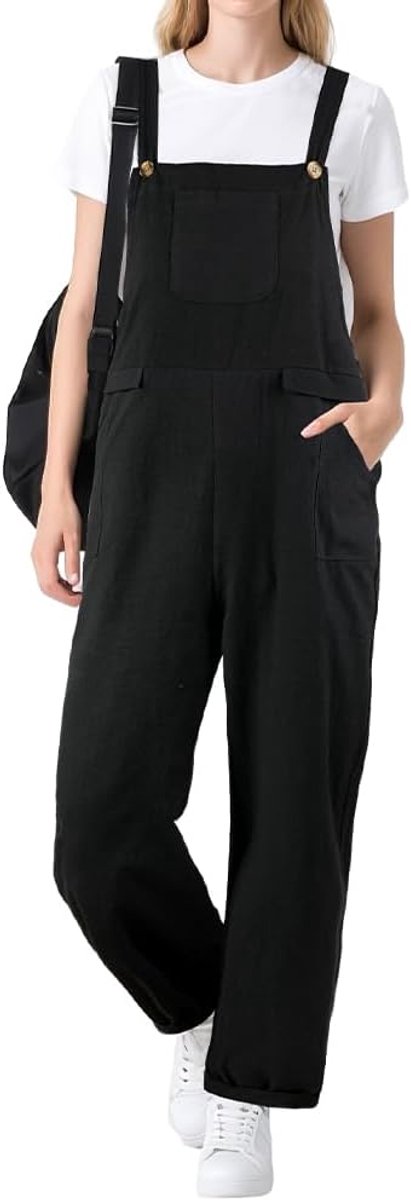 Jumpsuit voor dames, zomer, grote tuinbroek voor de zomer, verstelbaar, casual, verstelbaar, met riem, losse pijpen, romper