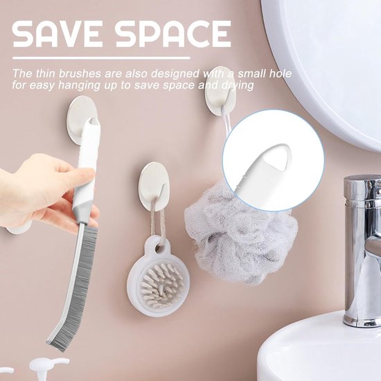 Voegenreinigingsborstel UK - 6 stuks, lange handgreep, verdikte harde haren, multifunctionele huishoudelijke keuken, voegenreinigingsgereedschap, geschikt voor badkamer, tegels, ramen, toilet — afbeelding 3