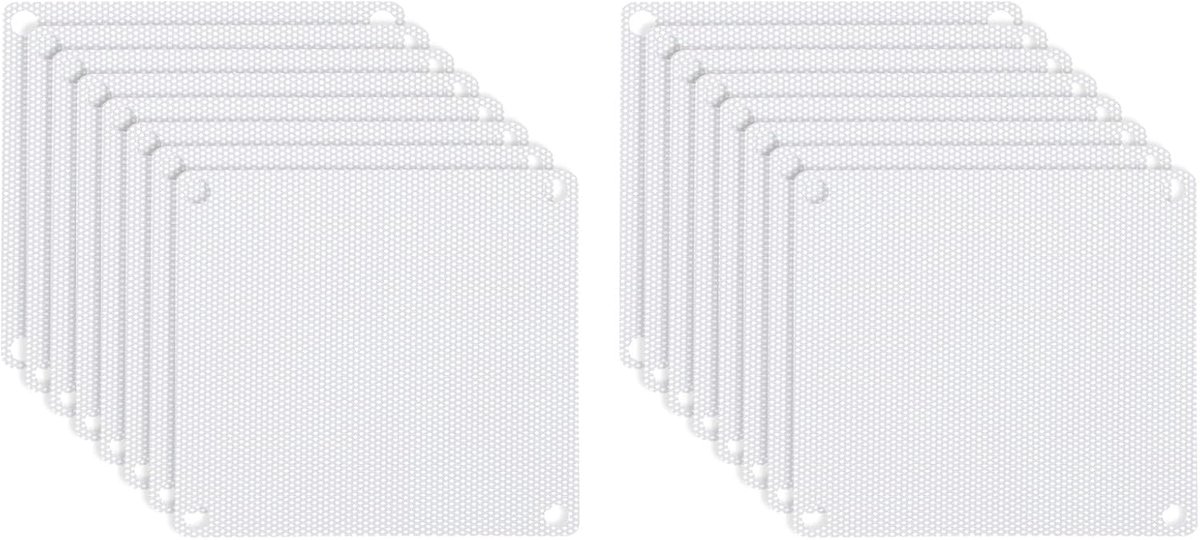 140 mm/5,5 inch pc-ventilator stofgaas, 16 stuks pvc-computerkoeler, stoffilter, pc-behuizing, stofkap, grills voor computerkoeler, ventilator, pc-behuizing, stofdicht, wit