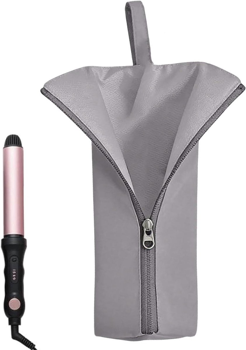 Hittebestendige Opbergtas - Stijltang Pouch - Styling Tools Beschermen - Waterdicht en Stofvrij - 29x10x1 cm - Zwart