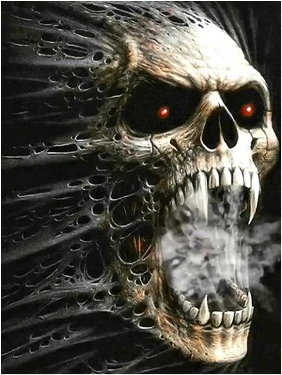 Kits for Adults Full Drill Skull DIY Square Diamond Art Accessories Cross Stitch Kits Mosaique Adulte Embroidery Rhinestones Arts Craft for Family 12X16 Inches/30X40CM