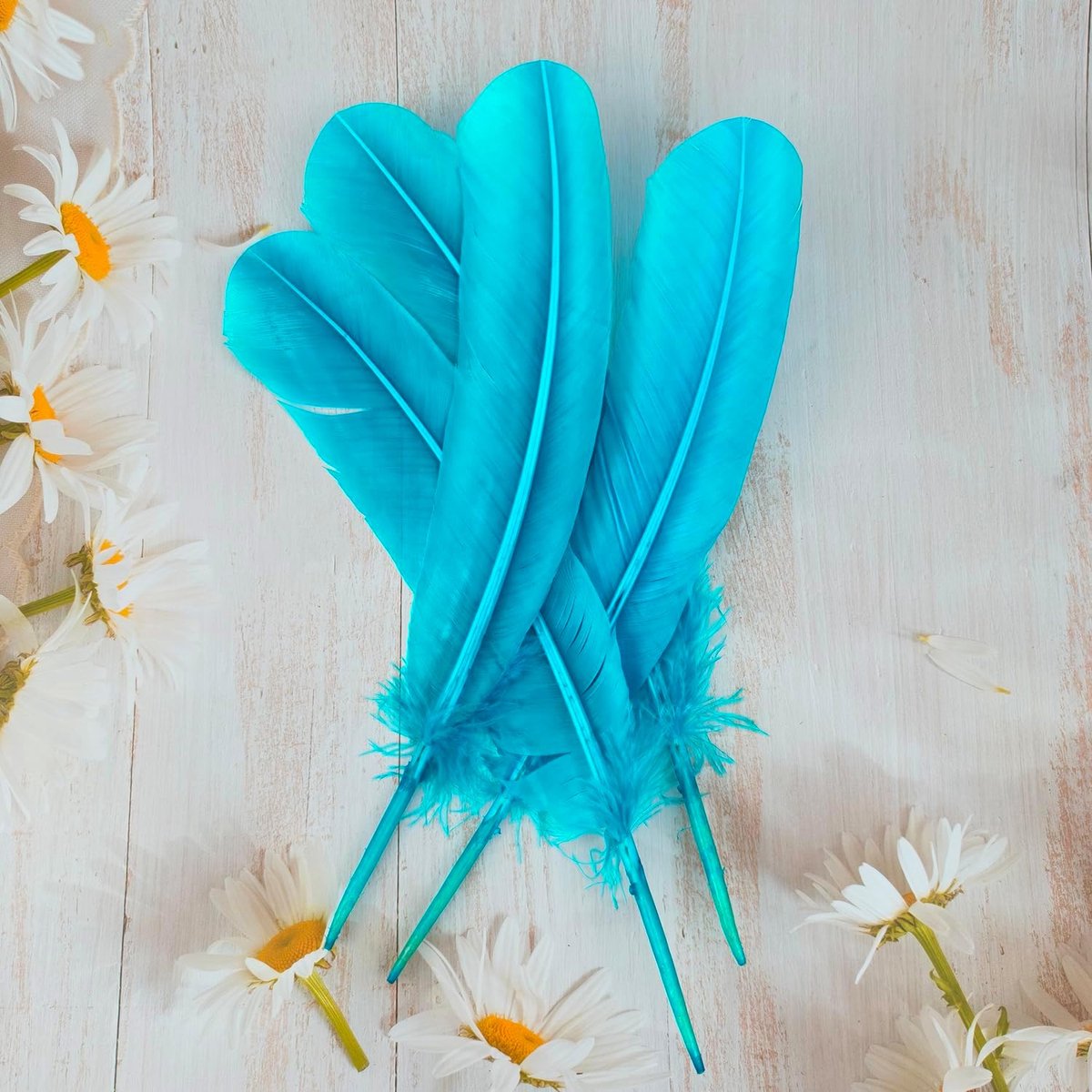 Veren 25-30 cm, 24 stuks veren bulk voor knutselen doe-het-zelf natuurlijke grote verenambachten voor decoraties (meerblauw)