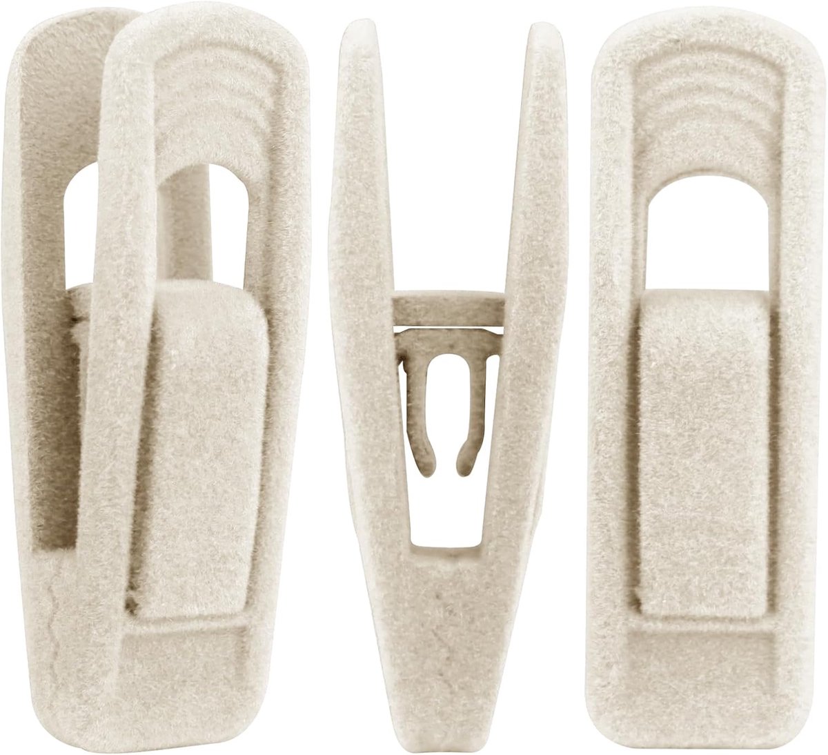 Wasknijpers, duurzame antislip handdoekklemmen, veelzijdige kledingklemmen, sterke wasknijpers voor broeken, rokken en sokken, 20 stuks, beige