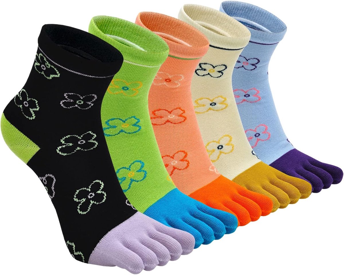 Sokken Dames Fantasie Kleuren Leuke Sokken, Vrolijke Gekleurde Sokken Dames Kerst Sokken met Dieren Motief, 5 paar