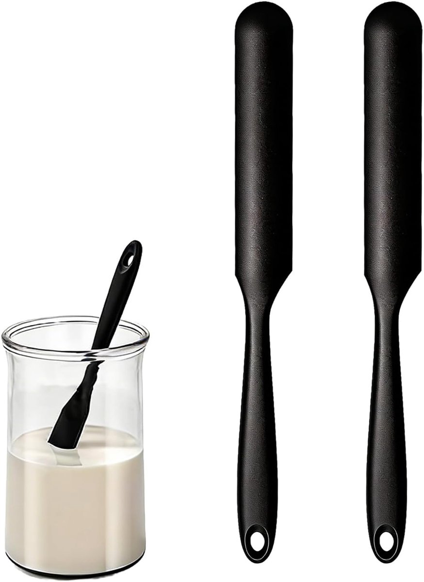 2 stuks siliconen schrapers voor inmaakpotten, flexibel, hittebestendig tot 230 °C, voor het mengen van sauzen en sauzen, geschikt voor kleine containers en potten