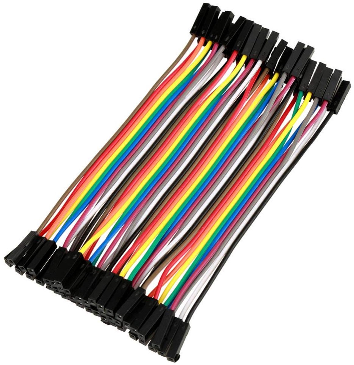 4.5" Jumper Wire Jumper Wires Set 40pin Vrouw naar Vrouw Flat Ribbon Kabel voor Breadboard - 5 Stuks, Industriële Connector