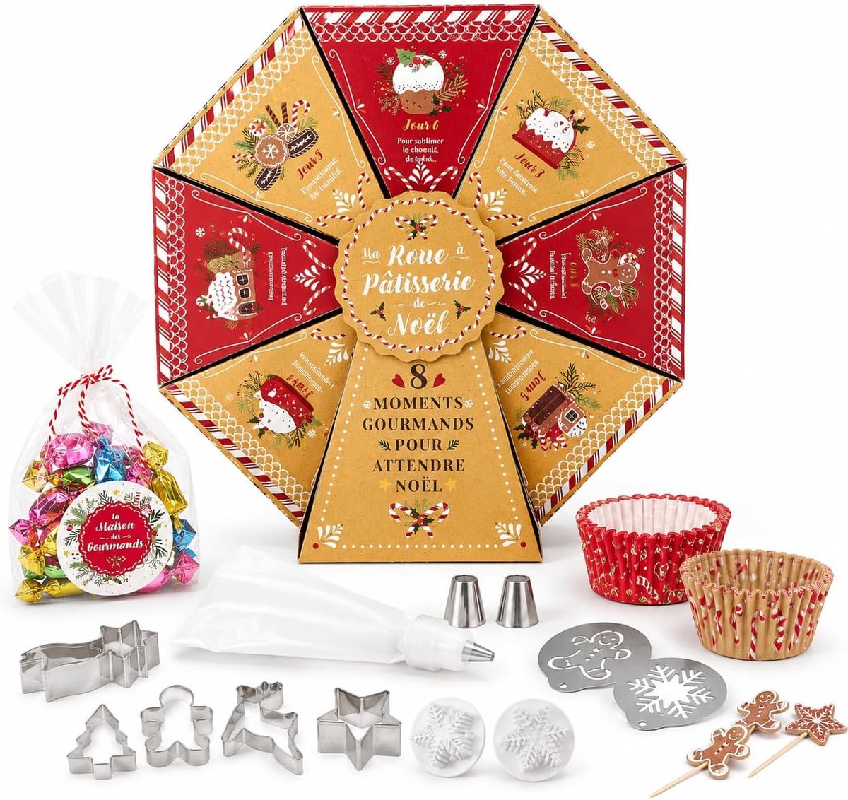 Advent kalender bakset - 28 x 30 x 7 cm - cadeau doos met bakaccessoires - creatief bakplezier - SnelShoppen