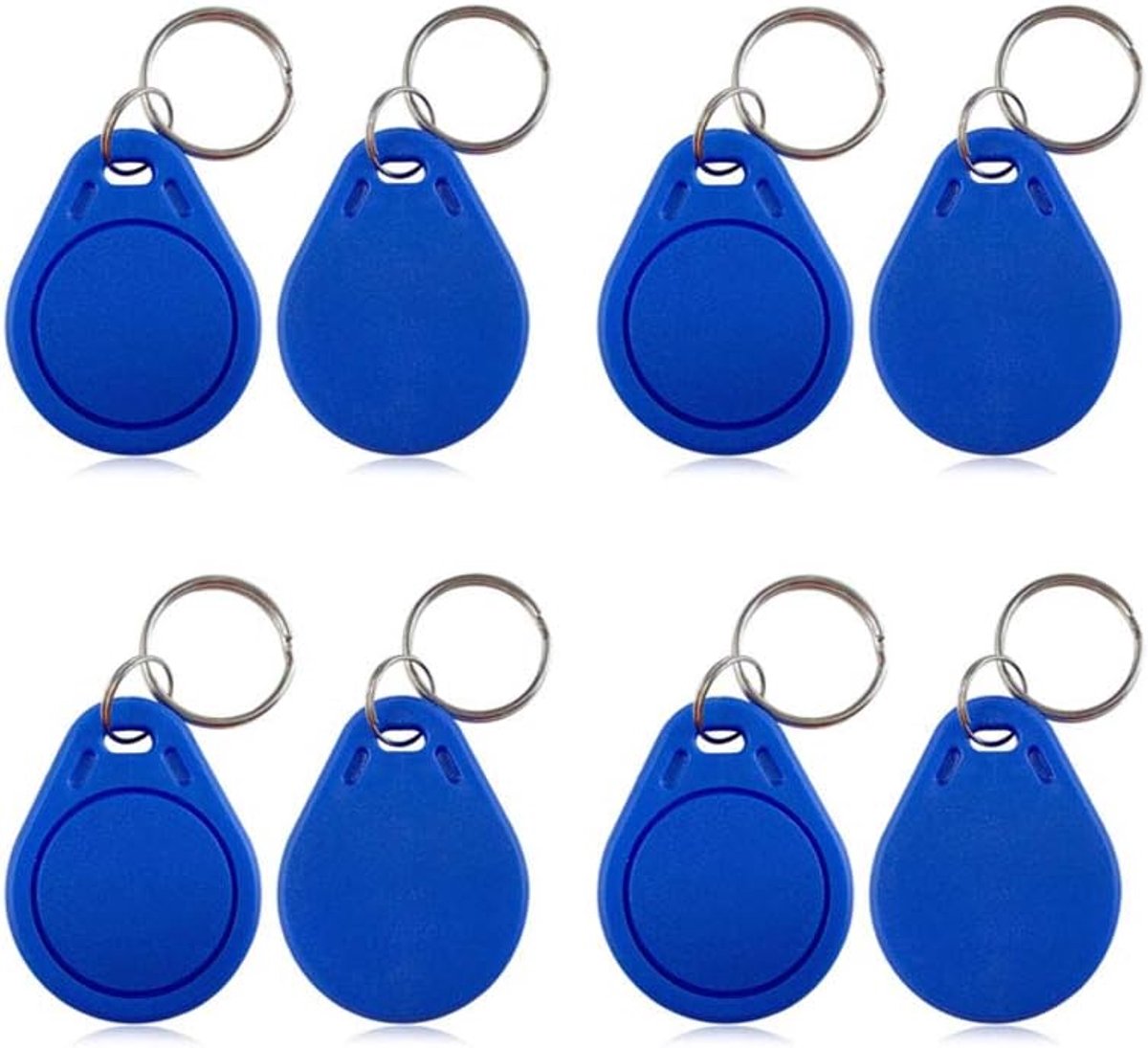 13.56 MHZ RFID Keyfob Nabijheid IC Crad MF Classic 1K Cards Alleen Lees NFC TAG TOKE Access Control Sleutelhanger Sleutelhanger - Blauw 100 stks