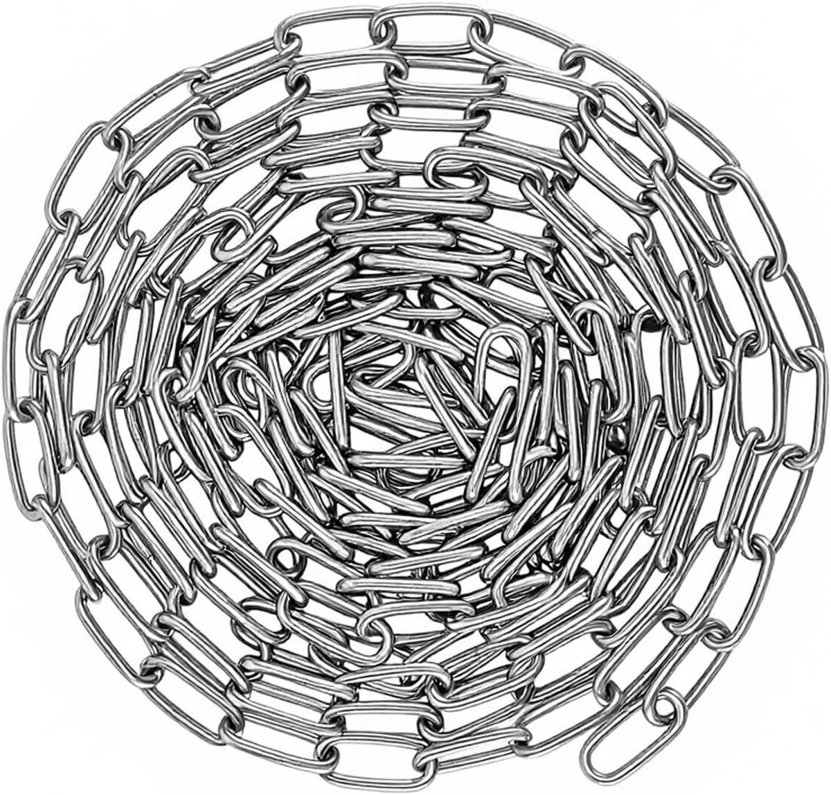 4 mm roestvrijstalen ketting, 5 m lange ketting, roestvrij stalen schakelketting, metalen ketting om op te hangen, stalen ketting 4 mm voor hangplanten, drogen van de waslijn, draaibare