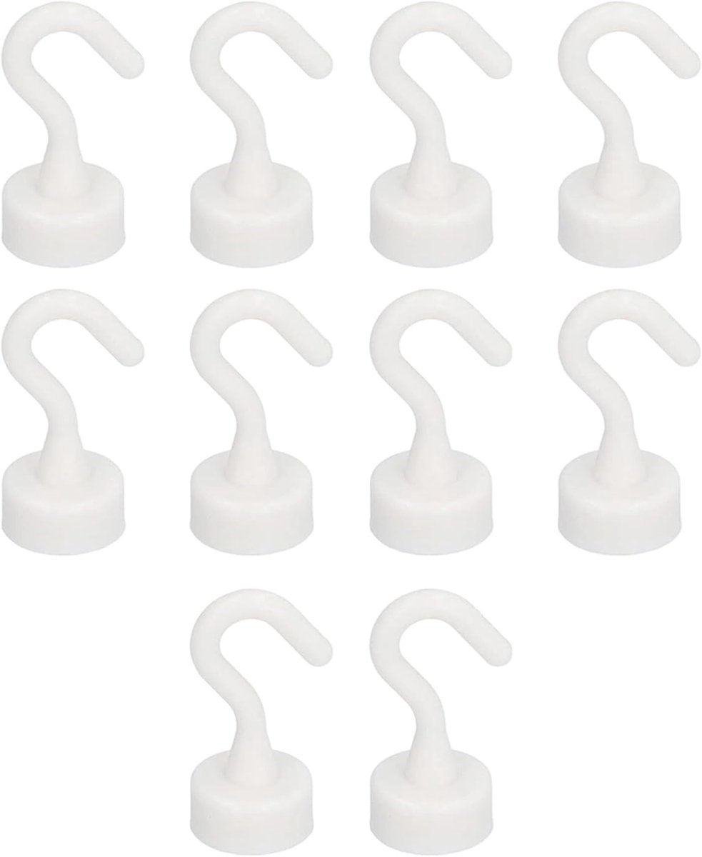 10 stuks magneethaken, 5 kg draagvermogen, comfortabel te gebruiken, voor barbecue, handdoek, keuken, deurhouder, sleutels, thuis, kantoor, koelkasten, barbecueën (wit)