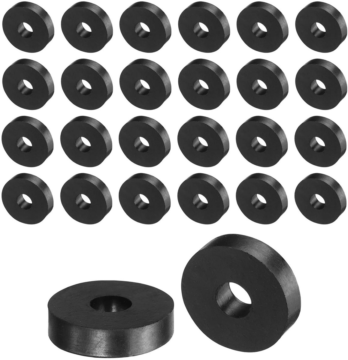 36 stuks rubberen sluitringen, rubberen spacers, 30 mm buitendiameter, 10 mm binnendiameter, 7 mm dikte, rubberen afstandhouders, ronde afstandshulzen voor huis, auto, accessoires, zwart