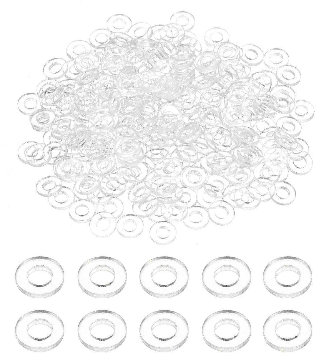 240 stuks M3,5 PVC platte afdichtingen 3,5 mm ID 6 mm OD 0,3 mm dik sluitringen afdichtingen kunststof afdichting afdichtring waterslang afdichtingen, helder