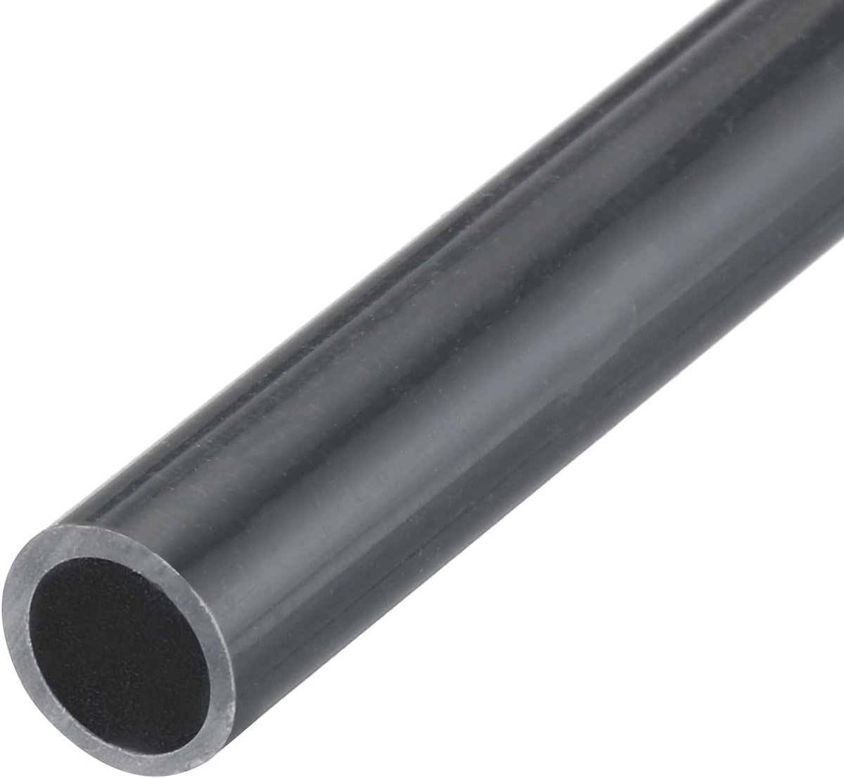 Pvc-buis, diameter 8 mm, lengte 0,35 m, ronde kunststof buis voor tuin, aquarium, waterleiding, kabelgoot, ventilatiebuis (donkergrijs)