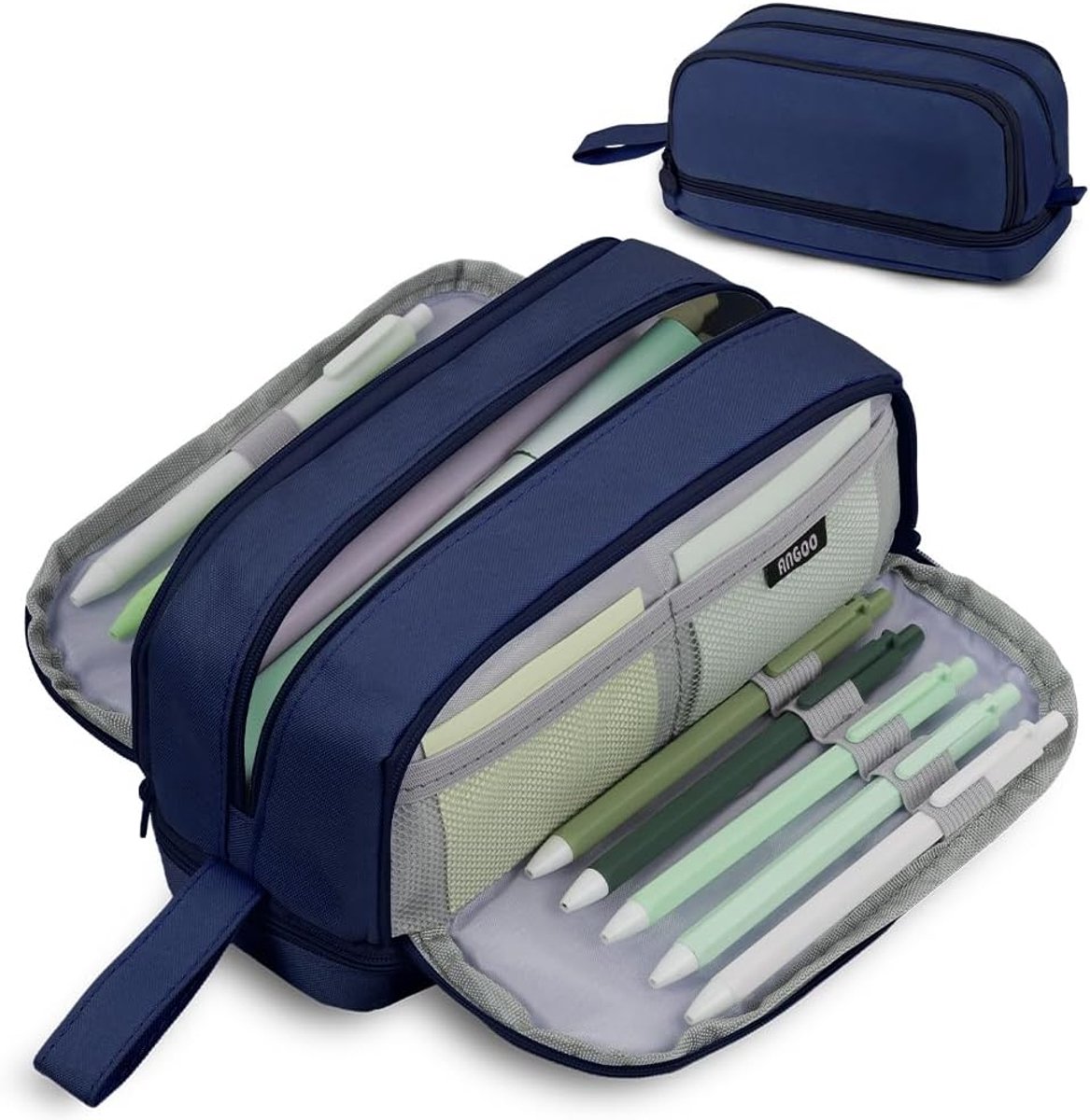 Etui grote met 4 vakken - met handvat - multifunctioneel - ideaal voor school en kantoor - SnelShoppen