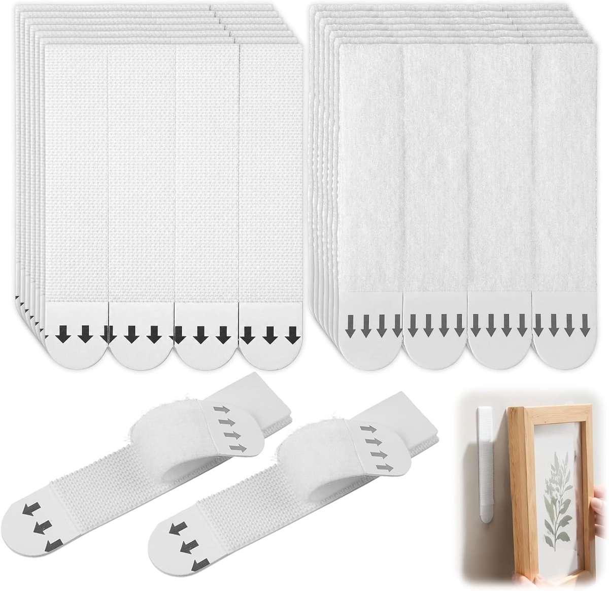 Ophangstrips voor Fotolijsten, 28 paar (56 stuks) | Afbeeldingen Ophangen zonder Boren, Verwijderbaar, Voor Posters en Muurdecoratie, 19x92mm
