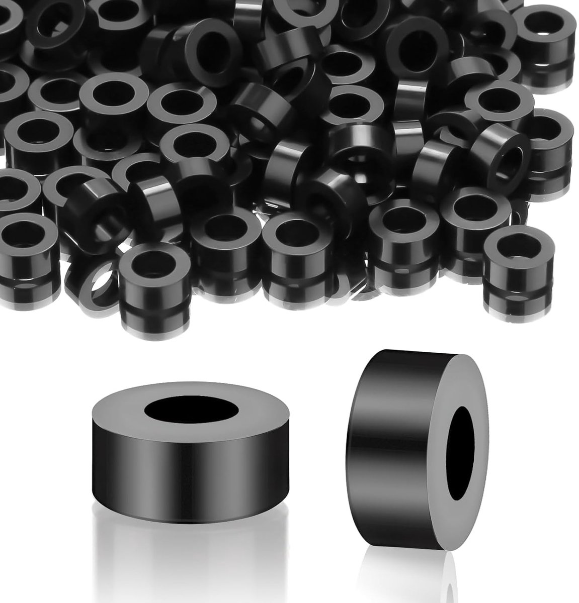 Ext 100 stuks rubberen sluitringen, M3-7 x 3 mm, ABS-afstandhouders, kunststof schijven, teflonbussen, teflonschijven, kunststof dik rubber voor motoren, machines, auto's