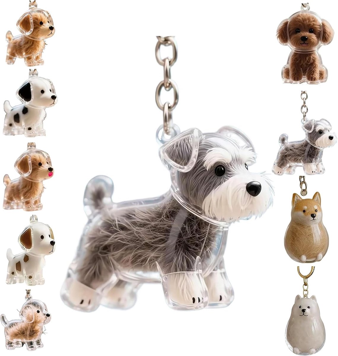 Hondenhaar verzamelaar sleutelhanger charme herdenkingsopslagdoos, huisdier haar sleutelhanger, huisdier kat hond haar opslag case voor dierenbezitters (G)