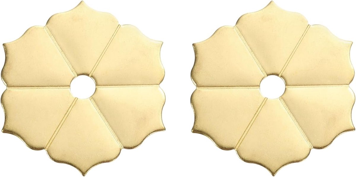 2 stuks bodemplaat voor meubels, zeshoekige bodemplaat, bloem, van messing, 1,77 inch, klassieke decoratie voor meubels, voor lade, kast, deur, dressoir, hardware