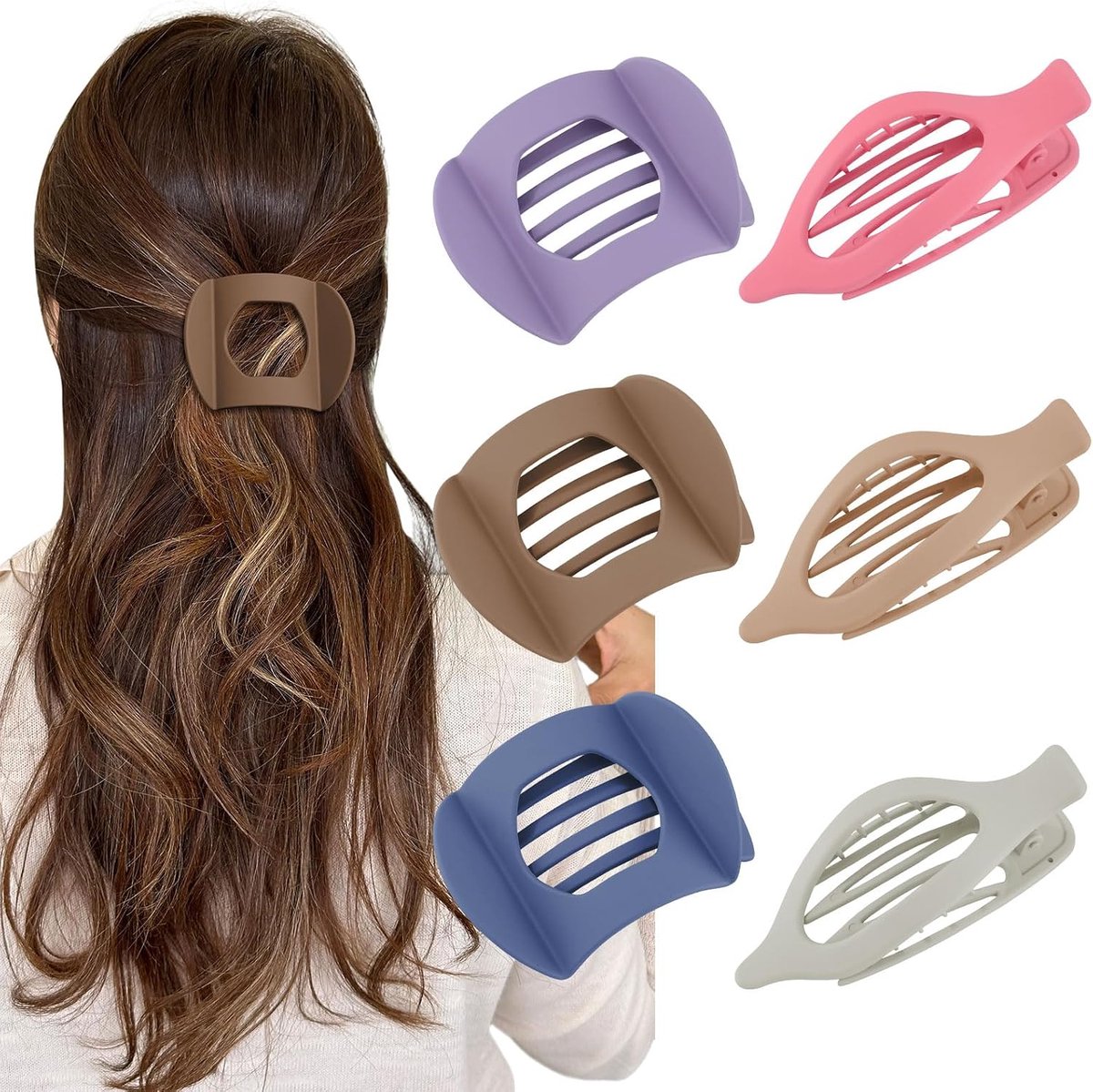 6 stuks platte haarclips voor dames, eendensnavel, haarspeld, antislip, Franse haarklem voor sport en yoga, platte klem