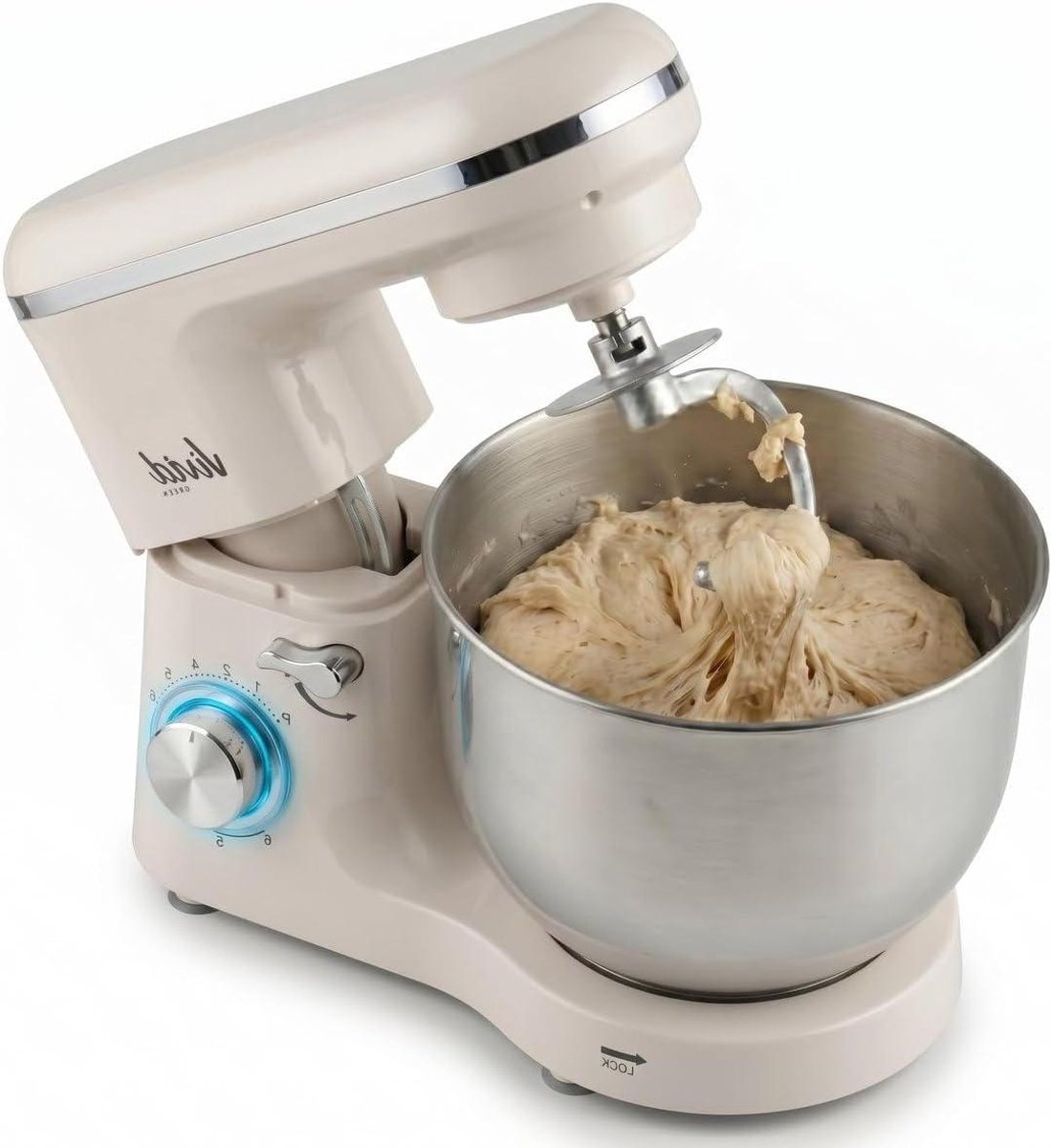Keukenmachine - Mixer Robot - Bakken en Koken - Krachtige 2000W Motor - 6.2L Kom - Creme