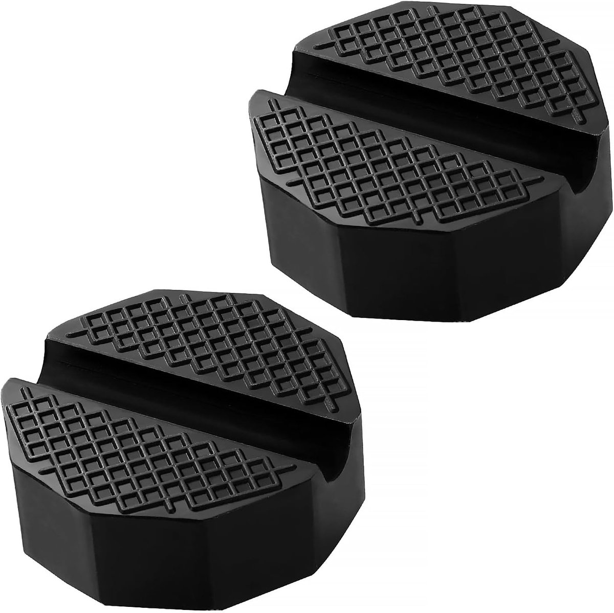 2 Stuks Autokrik Rubberen Pad 65mm, Universele Rubberen Autokrik met Groeven, rubberen krikpad, voor Autokrikken en Hefplatforms