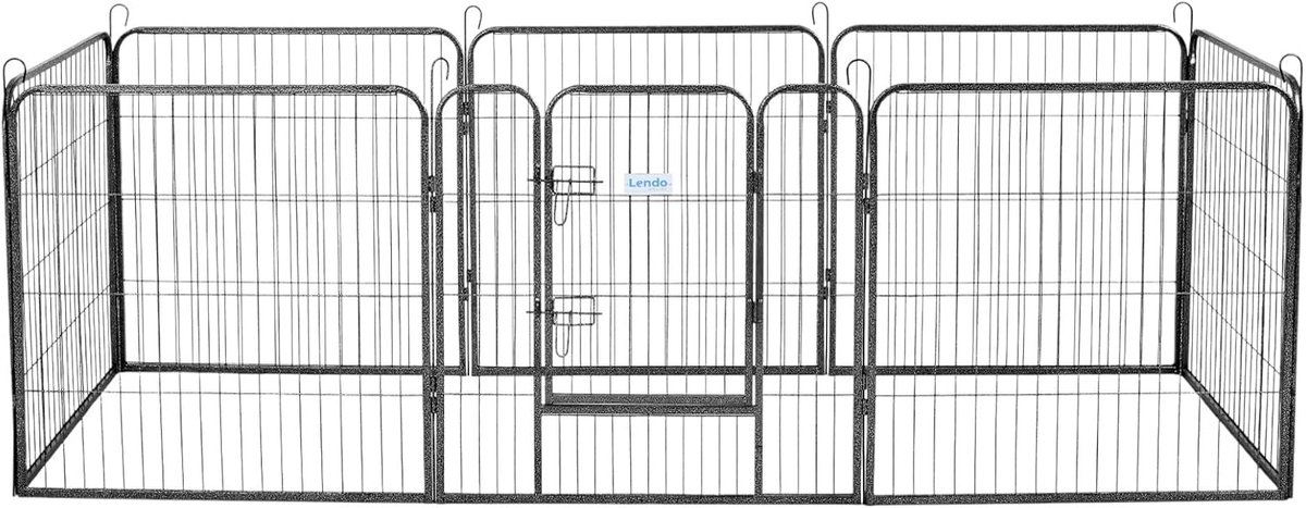 Hondrenbaan 8 Panels 80x95cm - Antraciet Staal - Stevige Constructie - Voor Binnen en Buiten - SnelShoppen