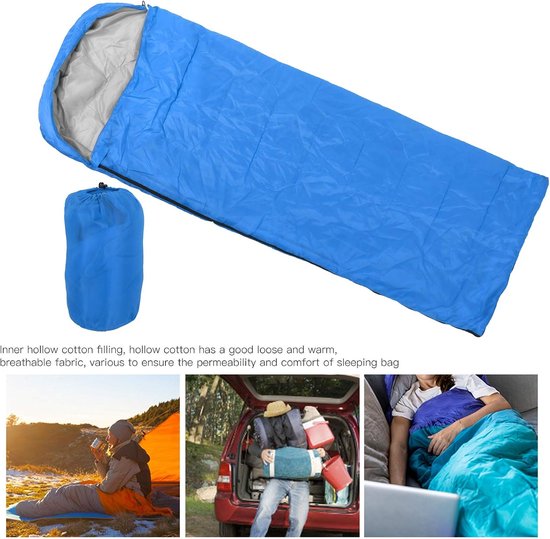 Dilwe Volwassen Outdoor Envelop Slaapzak, Katoen Winter Koud Weer Hood Compressie Zak Slaapzak voor Camping Wandelen Backpacken — afbeelding 3