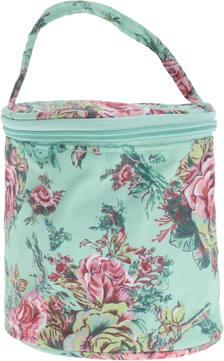 Tas voor breien en haakgaren, groen, 1 stuk | Materiaal: 600D Oxford-stof. Afmetingen: 14,5 x 13,5 cm. Extra grote inslagringen, waterdicht. op reis. Inklapbaar.