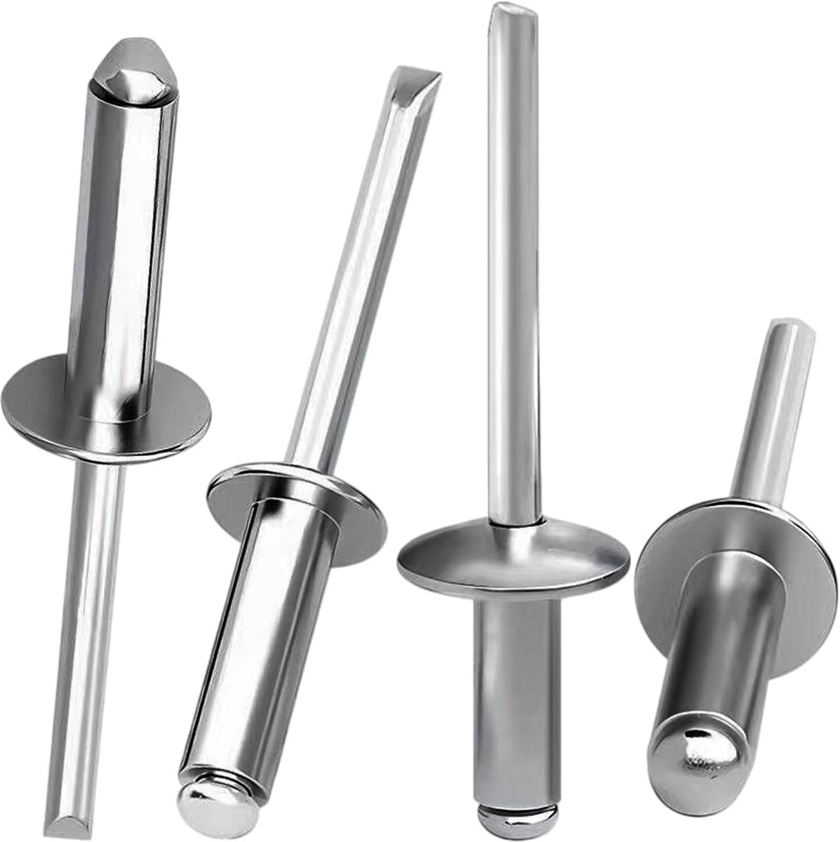 110 stuks blindklinknagels 4,8 x 14 mm, aluminium platte kop, eenzijdige bevestigingsklinknagels voor metaal, plaatwerk, kunststof, doe-het-zelf, werkplaats en reparaties