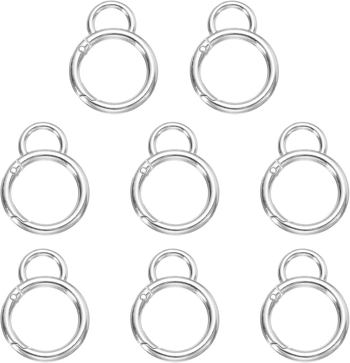 Veerringen, O-ringclip, metalen veerhaken, sleutelhanger, accessoires in pompoenvorm voor sleutelhanger, gesp voor doe-het-zelf handtas, zilver, groot