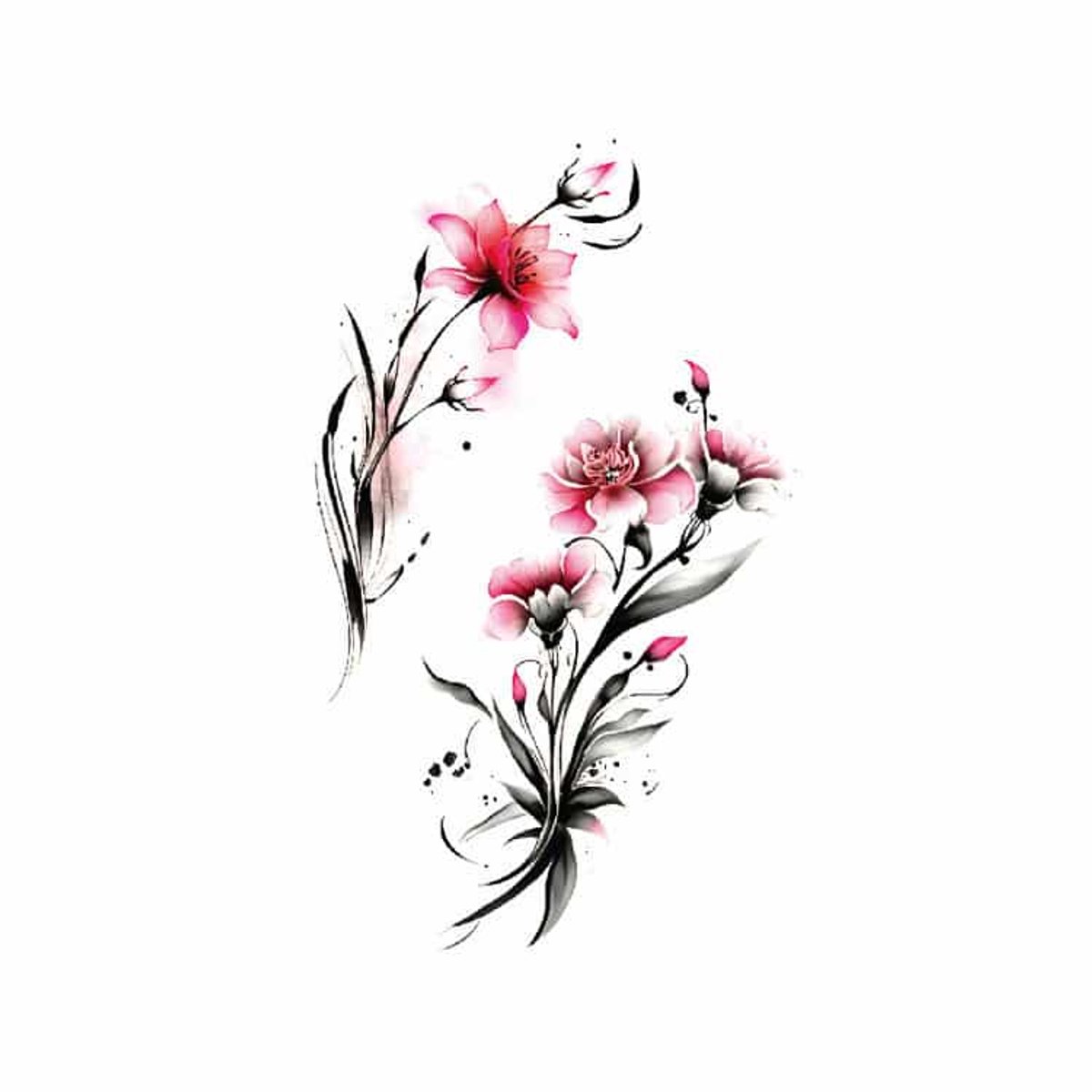 Tijdelijke tattoo bloemen 3 dagen