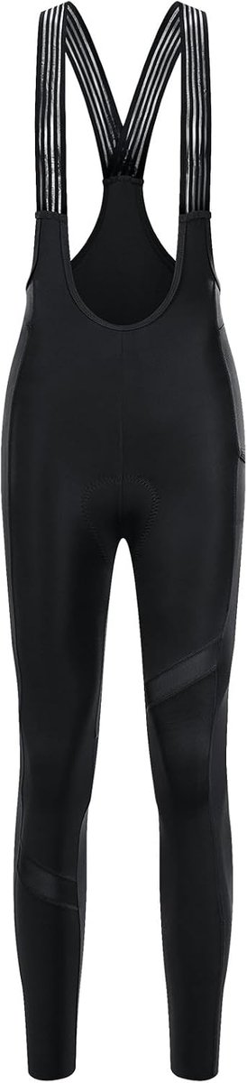 Fietsbroek voor dames, lang, met zitkussen, reflecterend, superelastisch, ademend netweefsel, fietslegging