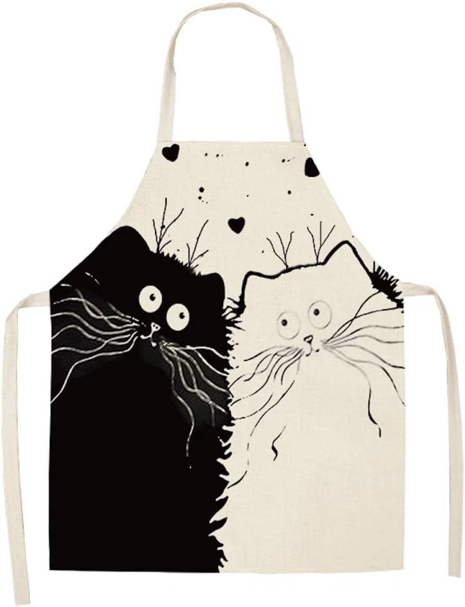 Schorten met kattenmotief voor volwassenen en kinderen om samen te koken, te barbecueën of feestjes te vieren Kat
