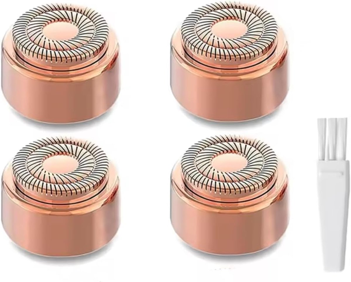 4 stuks vervangende scheerkoppen voor Flawless gezichtshaarverwijderaar 3e generatie, dubbele halo-reservemesjes voor finishing touch flawless ontharing, roségoud