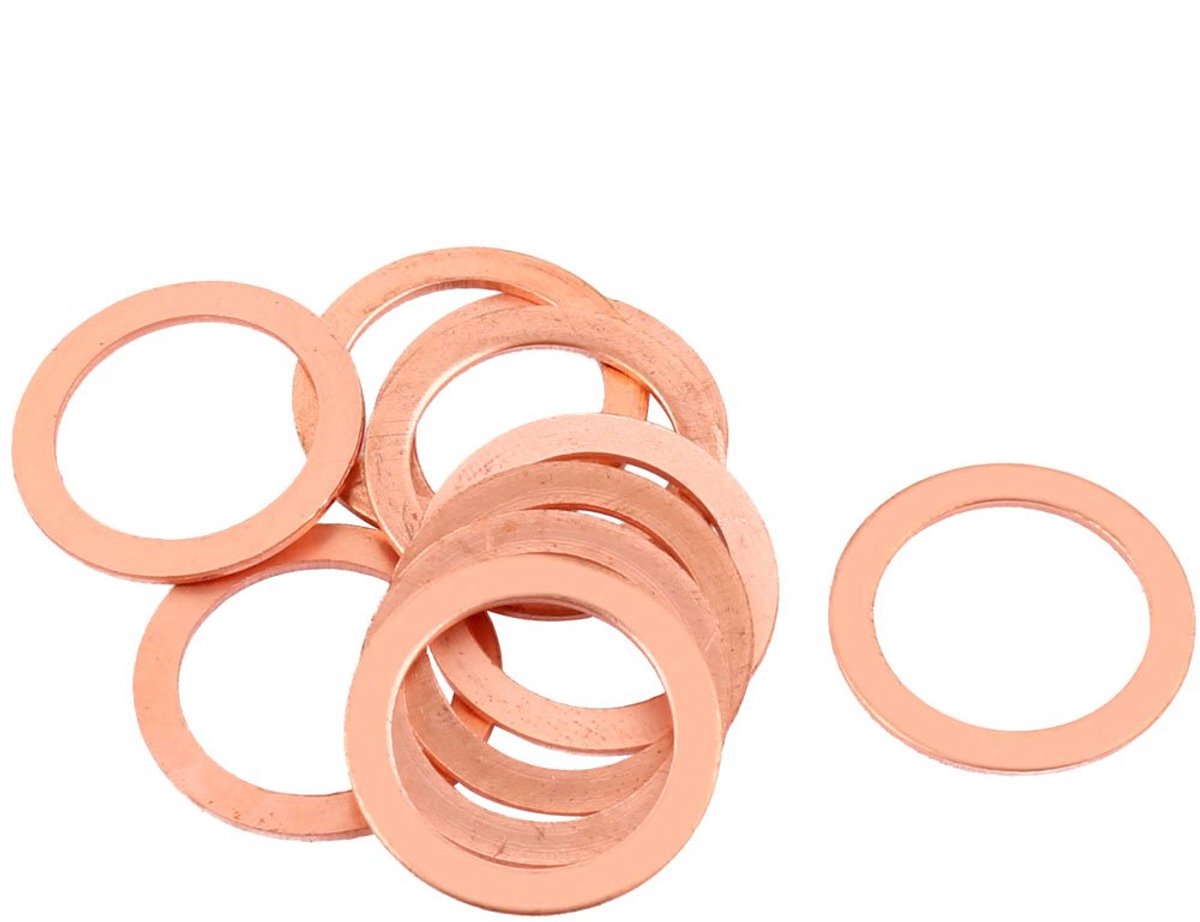 Sourcing kaart 10 stks 22mm x 16mm x 1mm Platte Ring Koper Crush Wasmachine Afdichting Pakking Bevestiging