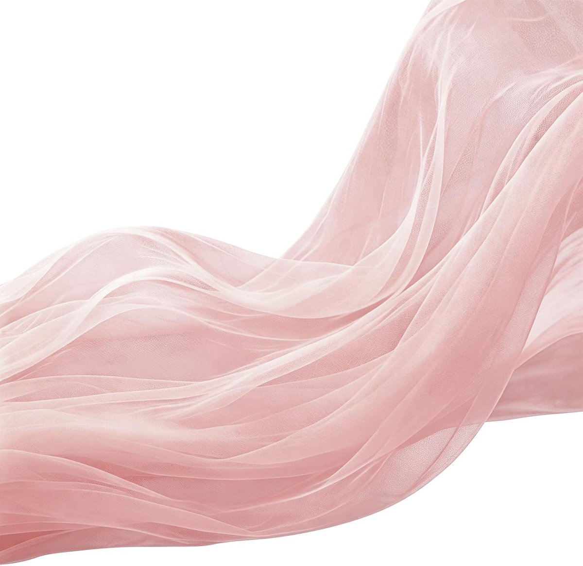 Stof, 160 cm x 3 meter/5 m/10 m, transparante netstof, decoratieve stof om te naaien voor bruiloft, feest, poortboog, jurk, tule rok, sluier en doe-het-zelf decoratie (rosébeige