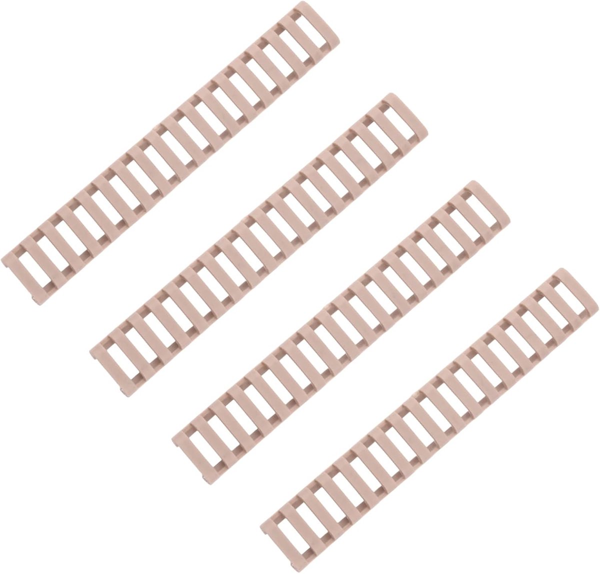 Visbotten-railafdekking, 4 stuks Cache-Rail Picatinny voor 20 mm leuningen, Picatinny railadapter, slijtvast rubberen materiaal (zandkleurig)