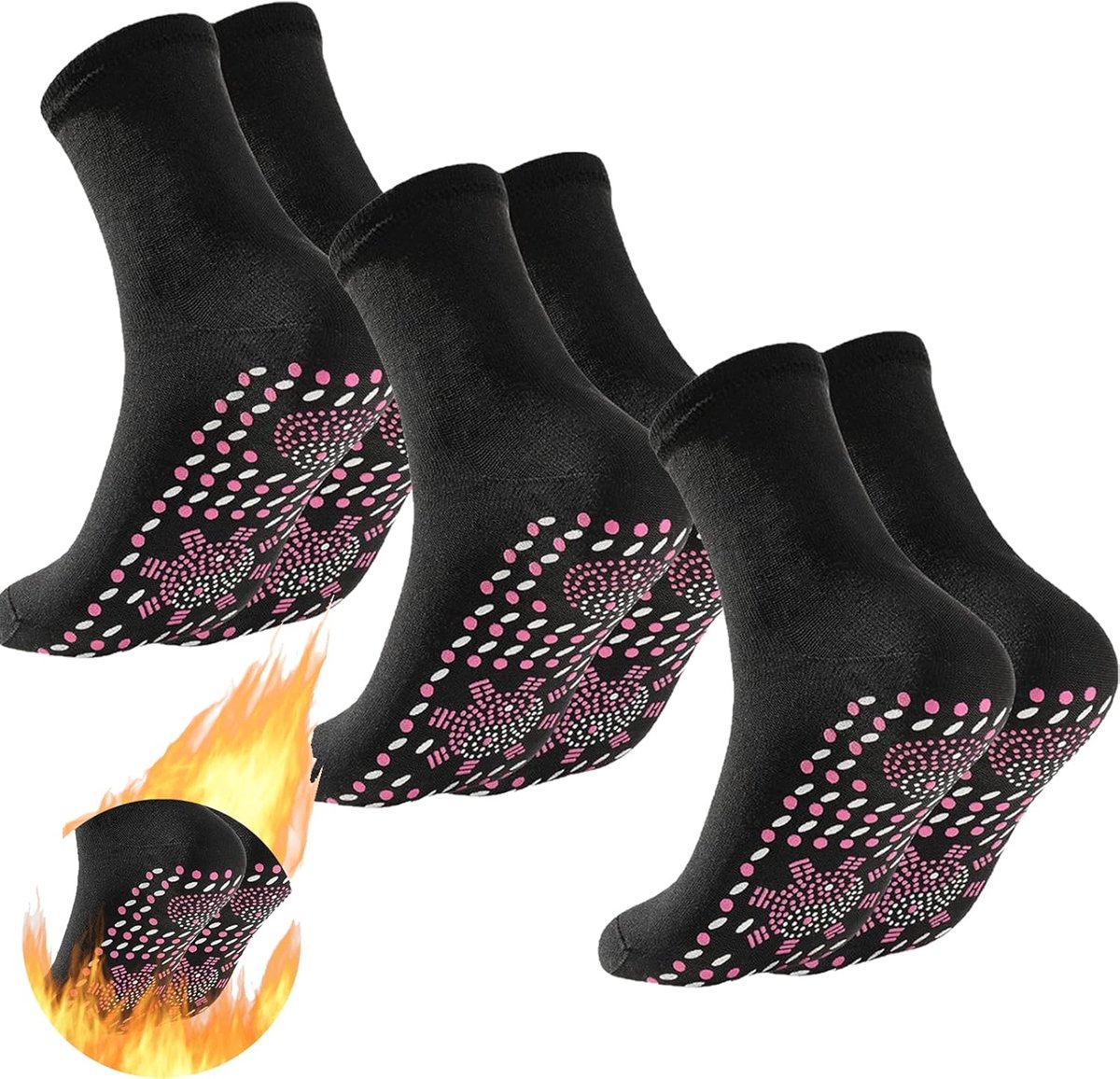Sokken Voetwarmer Winter Voetwarmer Massage Voetverwarming Anti-vermoeidheid Antislip Mannen Vrouwen 3 Paar One Size