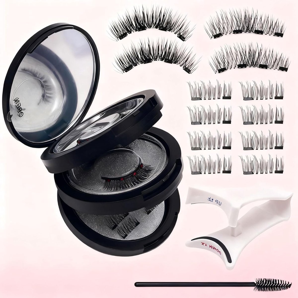 wimperset met applicator, 3 stijlen, 3D-wimpers, magnetisch, herbruikbaar, waterdicht, voor dagelijkse make-up, dating, feest
