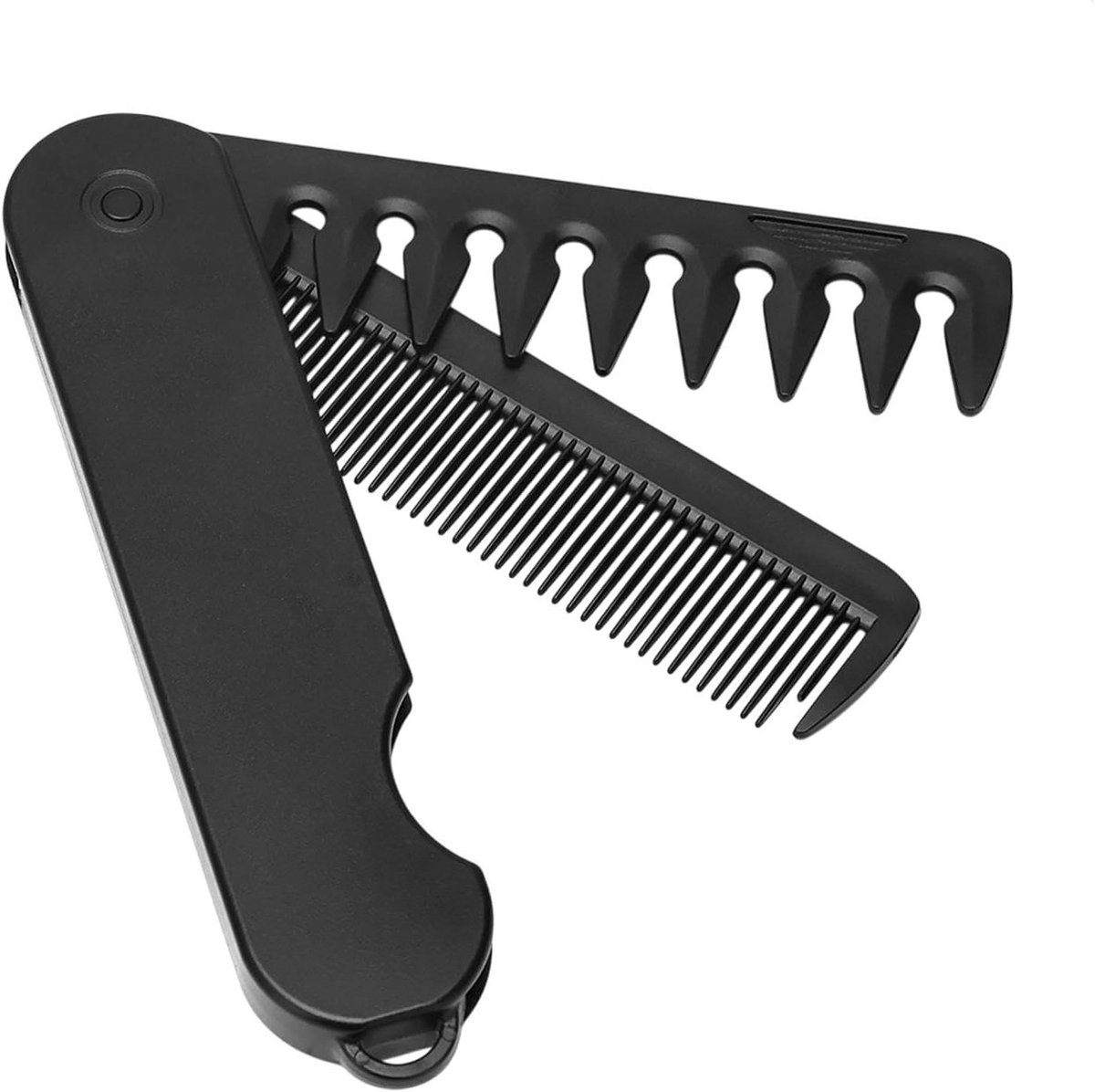 Opvouwbare Haar Polijster - Zak Kam Styling Tool - Dagelijks Gebruik - 2-in-1 Ontwerp - Compact - Zwart
