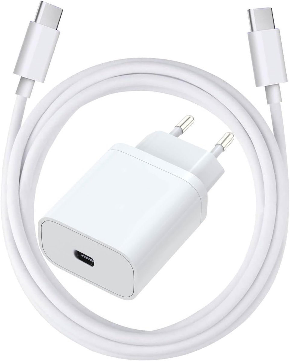 Lader/voeding compatible with Google Pixel 9a/9/8a/8/8 Pro/7/7a/7 Pro/6/6 Pro/6a/5/5a/4/4a. met 1,5 m oplaadkabel