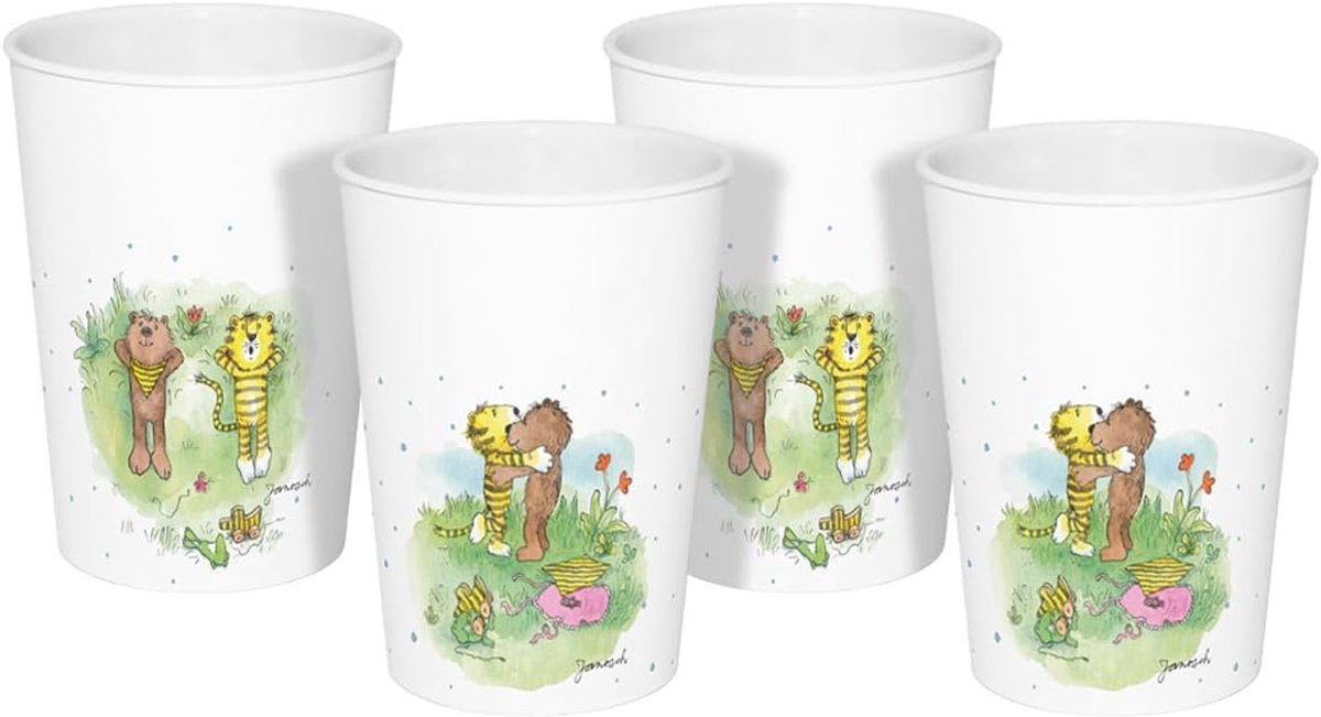 Labels Janosch Kids Drinkbeker, set van 4 stuks, 330 ml PP