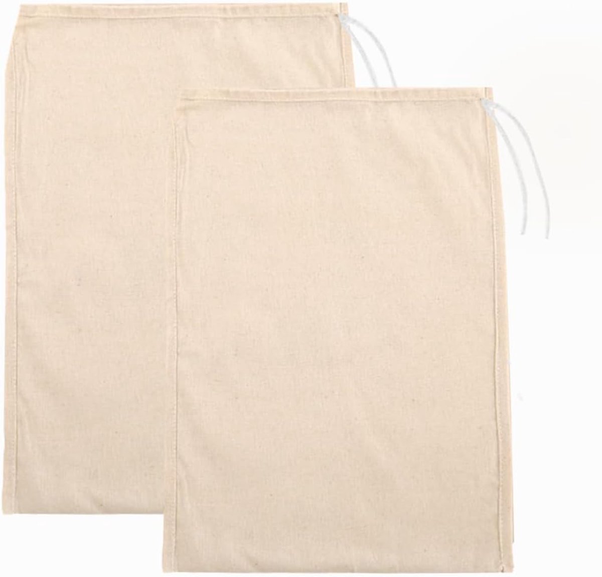 2 stuks filterzakken, katoen, zeefzakken, 120 micron, 45 x 60 cm, notenmelkzak, perszak, brouwzak, hopfilter, bier, perszak, filterdoek, kaaszak, passeerdoek voor fruitpers, wijn, jam