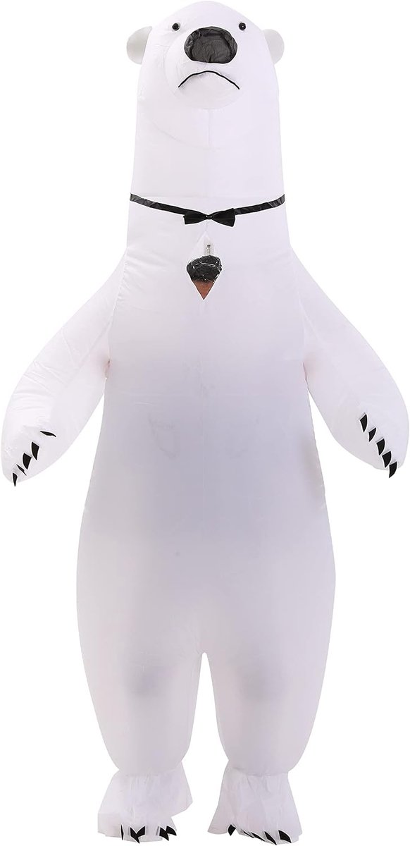 Kostuums voor Volwassen Opblaasbare Beer Kostuum Blaas up Witte Beer Kostuum Fancy Jurk Grappige Zeebeer Jumpsuit Party Kerstmis Halloween Cosplay Outfit